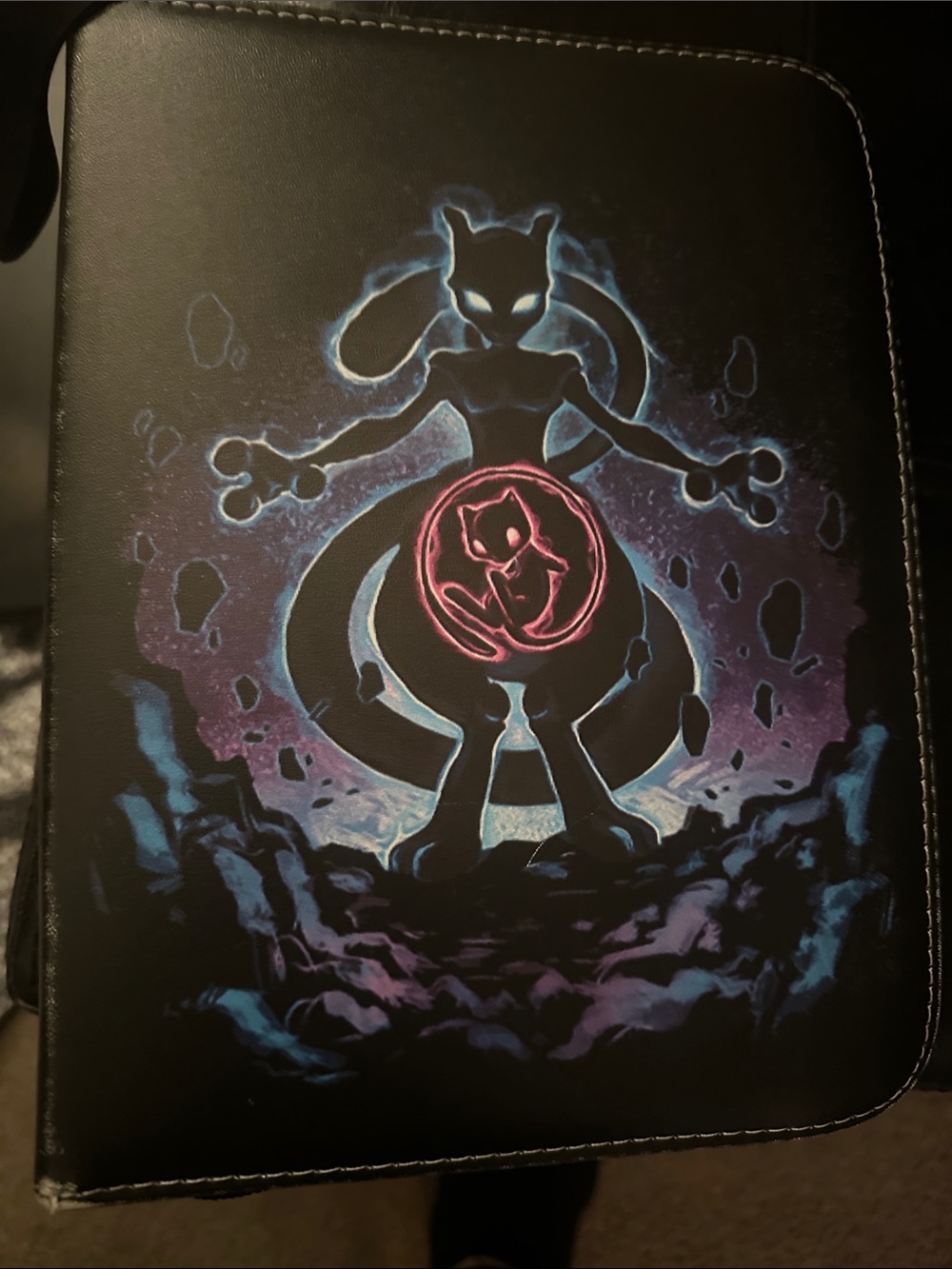 Mewtwo Case Pokemon binder collection with variety of cards
